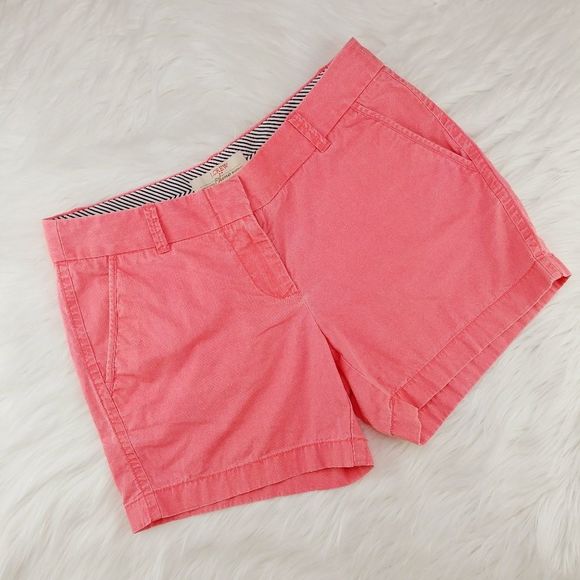 J. Crew Factory Pants - J. Crew Broken-In Coral Chino Shorts 4" Inseam